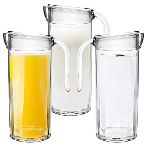 fridge-jugs Roltex Fridge 1.25 L Jug with Lid Set of 3 Clear U