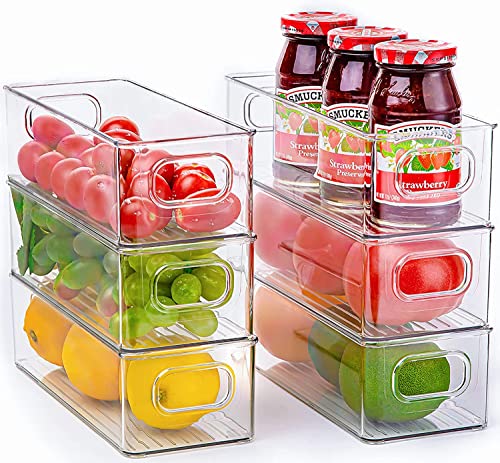 fridge-storage-containers 6 Pack Fridge Storage Organisers, Clear Refrigerat