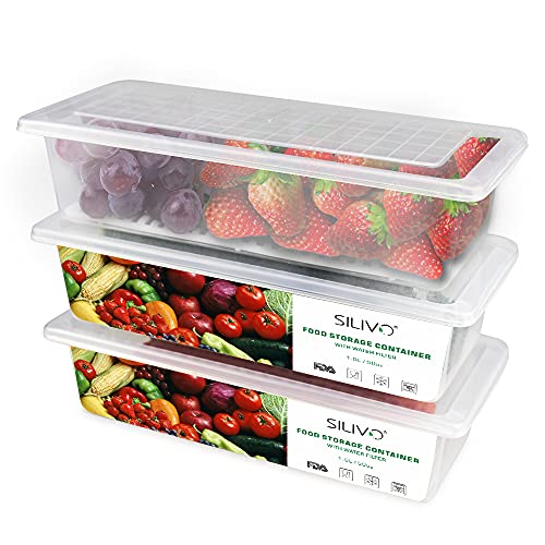 fridge-storage-containers Fridge Organiser with Lids, SILIVO Food Storage Co