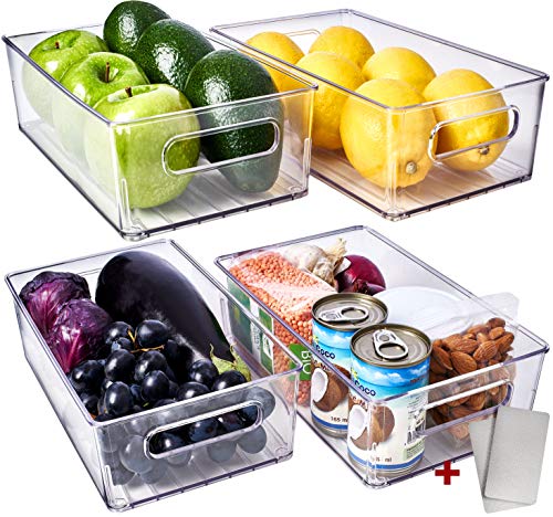fridge-storage-containers Fridge Organisers Bins [Set of 4] Fridge Storage C