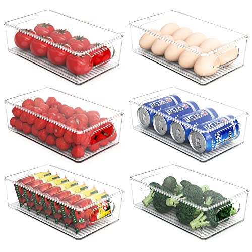 fridge-storage-containers NHOWIN Set of 6 Fridge Organisers with Lids,Stacka
