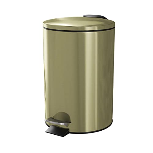 gold-bins Made of Metal 3 Litre Pedal Bin-Gold Ideal for Kit
