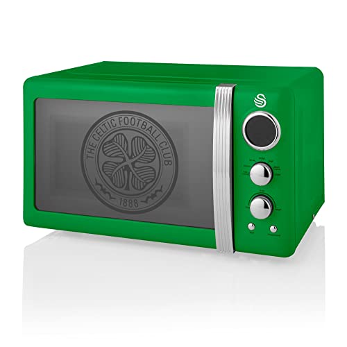 green-microwaves Swan Celtic Retro Digital Microwave, Green, 20L Ca