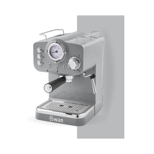 grey-coffee-machines Swan Retro Pump Espresso Coffee Machine, Grey, 15