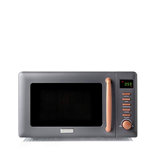 grey-microwaves Haden Dorchester Grey Microwave With Wood Effect F