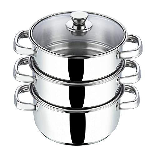 hob-steamers Vinod 3 Tier Steamer Cooking Pan for Induction Hob