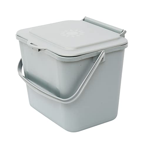 kitchen-compost-bins All-Green Silver Grey Kitchen Compost Caddy/Food R