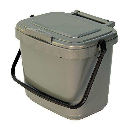 kitchen-compost-bins Silver Grey Kitchen Compost Caddy (5L - Small) - f