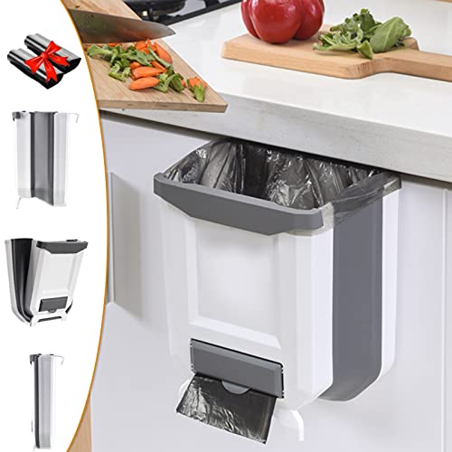 kitchen-cupboard-bins Ruucy Hanging Trash Can, Foldable Kitchen Bins Han