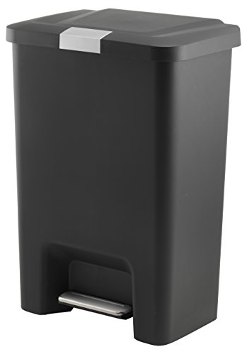 large-kitchen-bins Addis Premium Plastic Pedal Bin with Stainless Ste