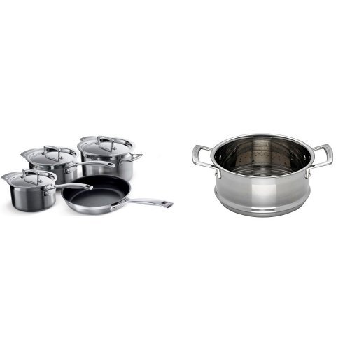 le-creuset-steamers Le Creuset 3-Ply Stainless Steel Saucepan Set of 4