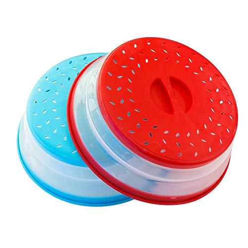 microwave-splatter-guards 2Packs collapsiable Microwave Cover (Red+Blue) BPA