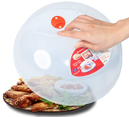 microwave-splatter-guards Large Microwave Plate Cover Easy Grip Microwave Sp