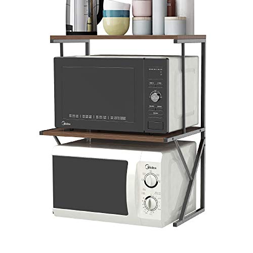 microwave-stands 2 Tier Desktop Shelf Printer Rack for Home Office