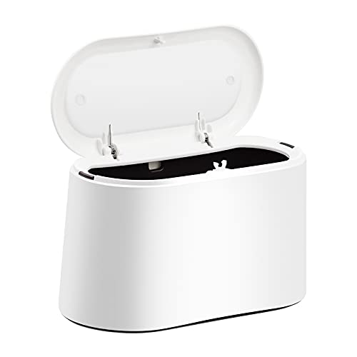 mini-bins GOOHOME Portable Trash Can Desk Bin with Lid Mini