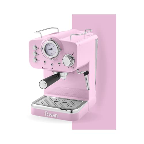 pink-coffee-machines Swan Retro Pump Espresso Coffee Machine, Pink, 15