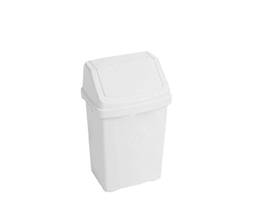 plastic-bins High Grade 8l Ice White Wham Plastic Flip Top Wast