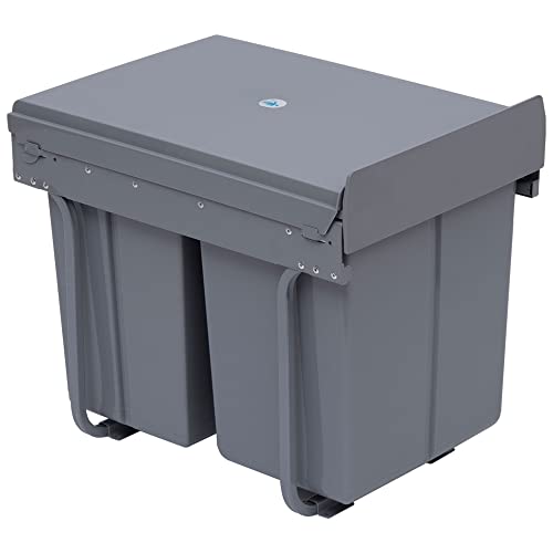 pull-out-bins HOMCOM Kitchen Recycle Waste Bin Pull Out Soft Clo