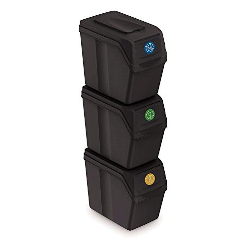 recycling-bins Prosperplast Set of 3 Recycling Bins, 60 Litres To