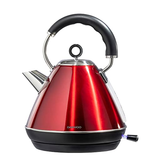 red-kettle-and-toaster-sets Daewoo Kensington 1.7L, 3000W Fast Boil Pyramid Ke