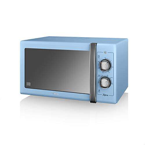 retro-microwaves Swan SM22070BLN Microwave, 900 W, 25 liters, Blue