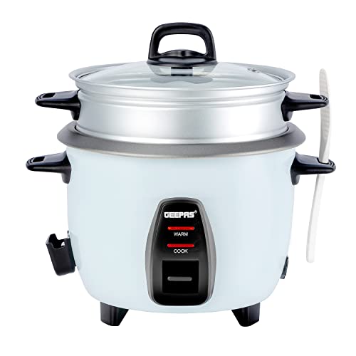 rice-steamers Geepas 350W Rice Cooker & Steamer with Keep Warm F