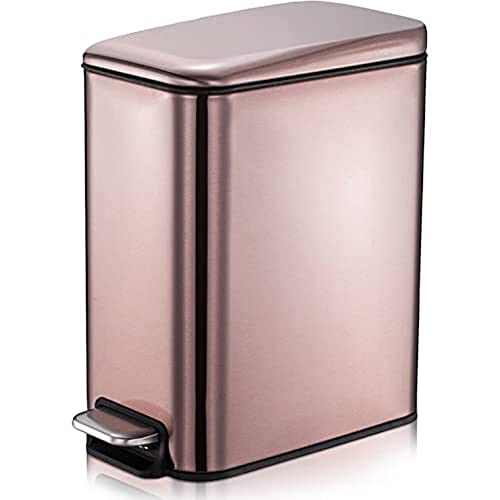 rose-gold-bins GONICVIN Bathroom Bin, Stainless Steel Pedal Bin W