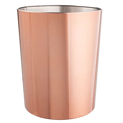 rose-gold-bins mDesign Metal Wastepaper Bin — Stainless Steel B
