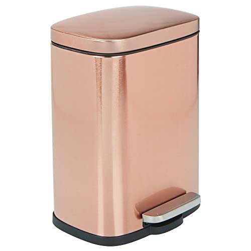 rose-gold-bins mDesign Pedal Bin – 5 L Stainless Steel Metal Wa