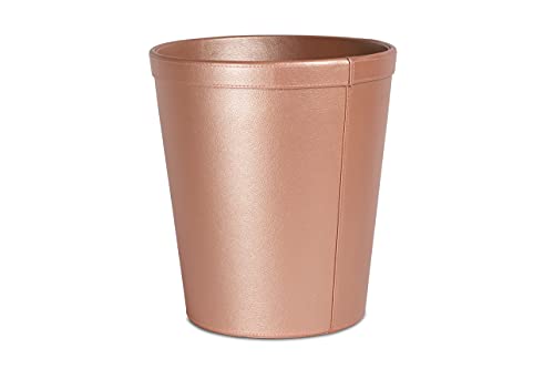 rose-gold-bins Osco Faux Leather Waste Bin - Blush pink