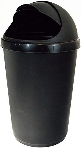 rubbish-bins 50 L LITRE BLACK KITCHEN BULLET BIN RUBBISH BIN WI