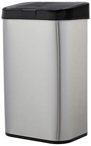 rubbish-bins Amazon Basics Stainless Steel 60L Dustbin with Han