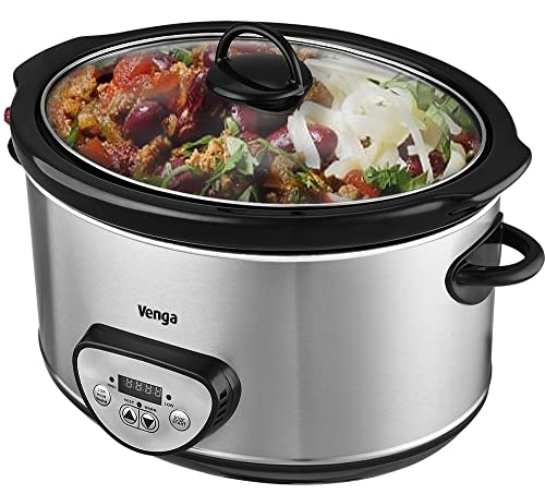 slow-cooker-timers Venga! Slow Cooker, 3 Cooking Settings, 12-hour Ti