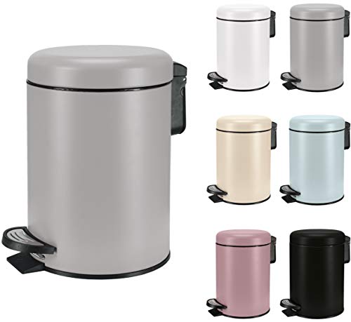 small-pedal-bins KW Soft Shade Small Round Pedal Bin 3ltr (Grey, 3