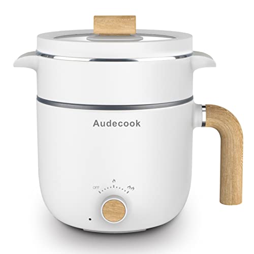 steamer-pots Audecook Electric Hot Pot with Steamer, 1.5L Porta
