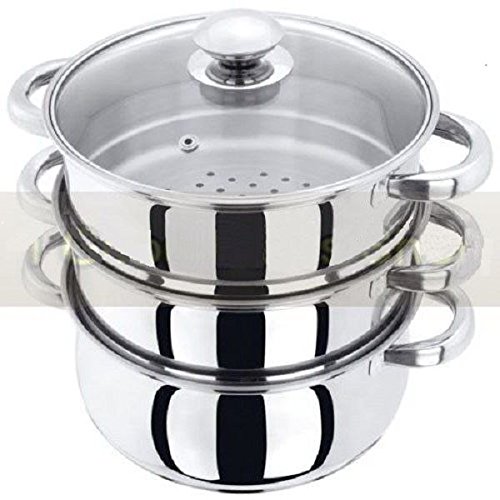 steamer-pots New 3PC Stainless Steel Steamer Cooker Pot Set PAN