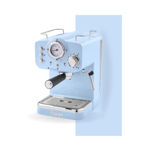 swan-coffee-machines Swan Retro Pump Espresso Coffee Machine, Blue, 15