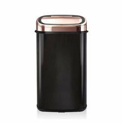 the-best-50l-kitchen-bins Tower T80904RB Kitchen Bin with Sensor Lid, Automatic Soft-Close, Manual Override, 58 Litre, Black and Rose Gold