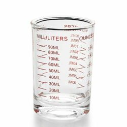 the-best-cocktail-measure-cup Measuring Cup Shot Glass 3 Ounce/90ML Liquid Heavy High Espresso Glass Cup (Red)