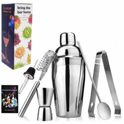 the-best-cocktail-shaker-set Cocktail Making Set, Cocktail Shakers 6 Pieces Set 750ml Capacity with Bar Accessories and Recipes Made of Food Grade Stainless Steel 304 Great for Home and Bar Use or As a Gift