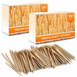the-best-cocktail-sticks Premium Bamboo Wooden Cocktail Toothpicks - 1000 Pieces (2 Boxes of 500 Pieces) - Personal Hygiene, Disposable Appetizer Skewers, Cocktail Sticks or Arts & Crafts by Mobi Lock
