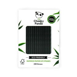 the-best-cocktail-straws The Cheeky Panda – Bamboo Paper Black Sip Straws | Pack of 250 Straws | Perfect for Cocktails, 100% Biodegradable, Plastic-Free, Eco-Friendly, Strong & Sustainable