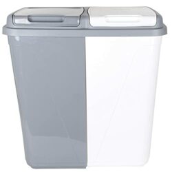 the-best-double-bins Jolie Max 90L Dual Compartment Kitchen Rubbish Bin Waste Recycling And Laundry Basket (Grey&White)