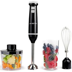 the-best-electric-hand-blender NETTA 3 in 1 Hand Blender, Whisk and Mini Chopper with 700ml Beaker - Powerful 600W - Electric Whisk, Immersion Mixer, 500ml Chopper Bowl - Stainless Steel Blades - BPA Free