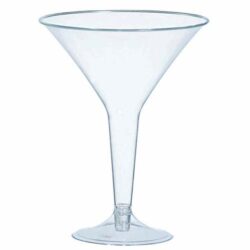 the-best-plastic-cocktail-glasses amscan 35010086 Clear Hard Plastic Martini Glasses 235ml-20 Pcs, 8 Oz