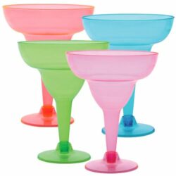 the-best-plastic-cocktail-glasses Party Dimensions Neon 12 Count Plastic Margarita Cup, 12-Ounce