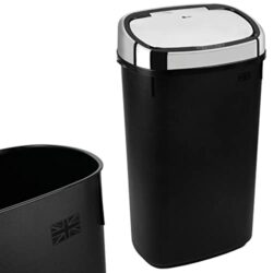 the-best-sensor-bins Dihl - UK Made - 50L Black Sensor Bin with Chrome Sensor Lid Kitchen Waste Dust Bin Automatic Motor