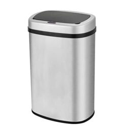 the-best-sensor-bins display4top Stainless Steel Automatic Touchless Kitchen Bathroom Sensor Bin,Trash Can,Touch Bin (58LRound)
