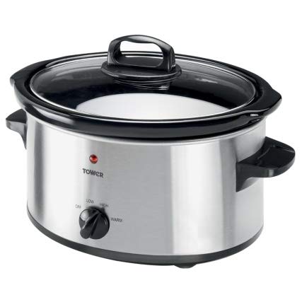 tower-slow-cookers Tower 3.5L Slow Cooker - Stainless Steel