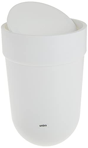 white-bins Umbra 023269-660 Touch Waste Bin with Lid, White